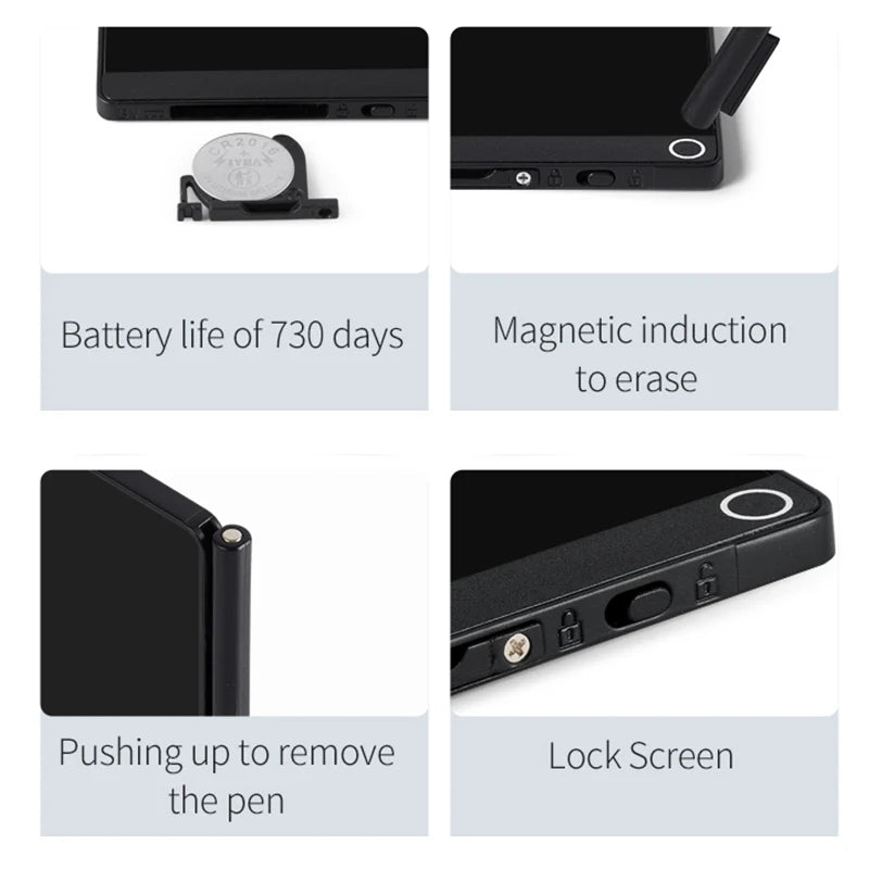 6.5 Inch Leather Case for Magic Tablet Full Screen Handwriting Induction Drawing Blackboard Erasable Meeting LCD sketches Pad