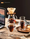 120/250/335ml Double-layer Glass Cup Hanging Ear Espresso Coffee Cup Anti-scalding Milk Brandy Wine Teacup Clear Mug Set