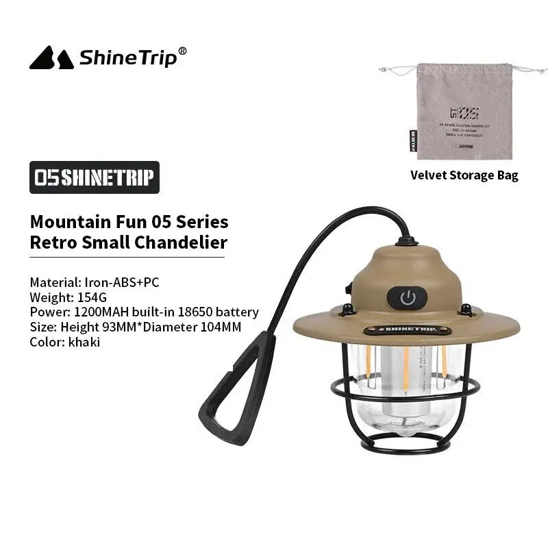 ShineTrip New Outdoor Vintage Pendant Light Ultra Long Life Camping Ambient Light Portable Rechargeable Tent Lights