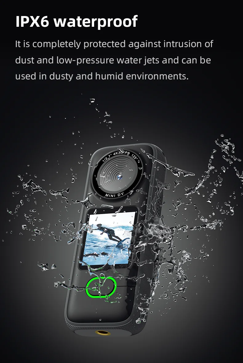 4K WiFi Action Camera Waterproof Mini Sports Camera with Touch Screen for Motorcycle Travel Body Cam