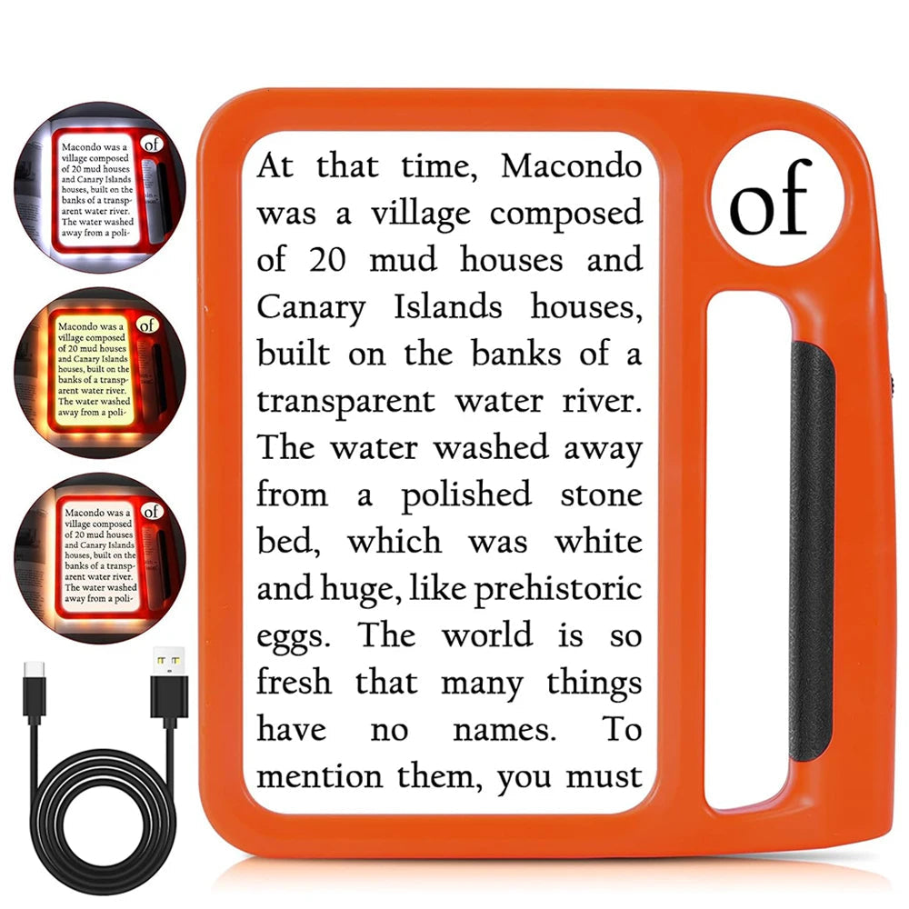 5X 10X Rechargeable Full Page Magnifier with 3 Light Modes