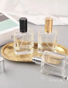 6pcs 30ml 50ml Empty Spray Bottle Frosted Square Glass Perfume Bottle Portable Sample Vials Clear Cosmetic Packaging Sub Bottle
