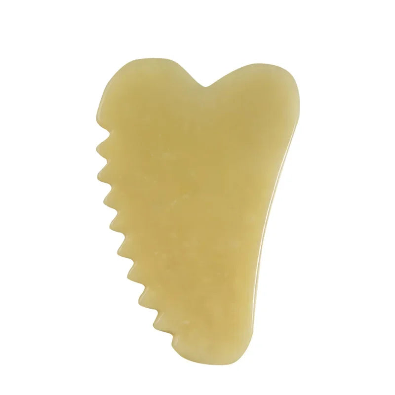 Jade Stone Gouache Scraper Sawtooth Gua Sha Massage Tools For Body Meridian Scraping Face Lifting Slimming Skin Detox Beauty SPA