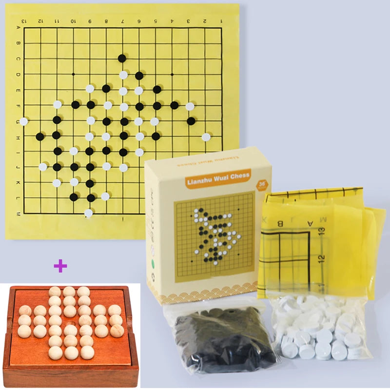 Wooden Peg Solitaire Strategy Board Game