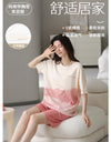 2-Pcs Women’s Cotton Pajama Set – Breathable Short Sleeve Summer Sleepwear with Cute Prints