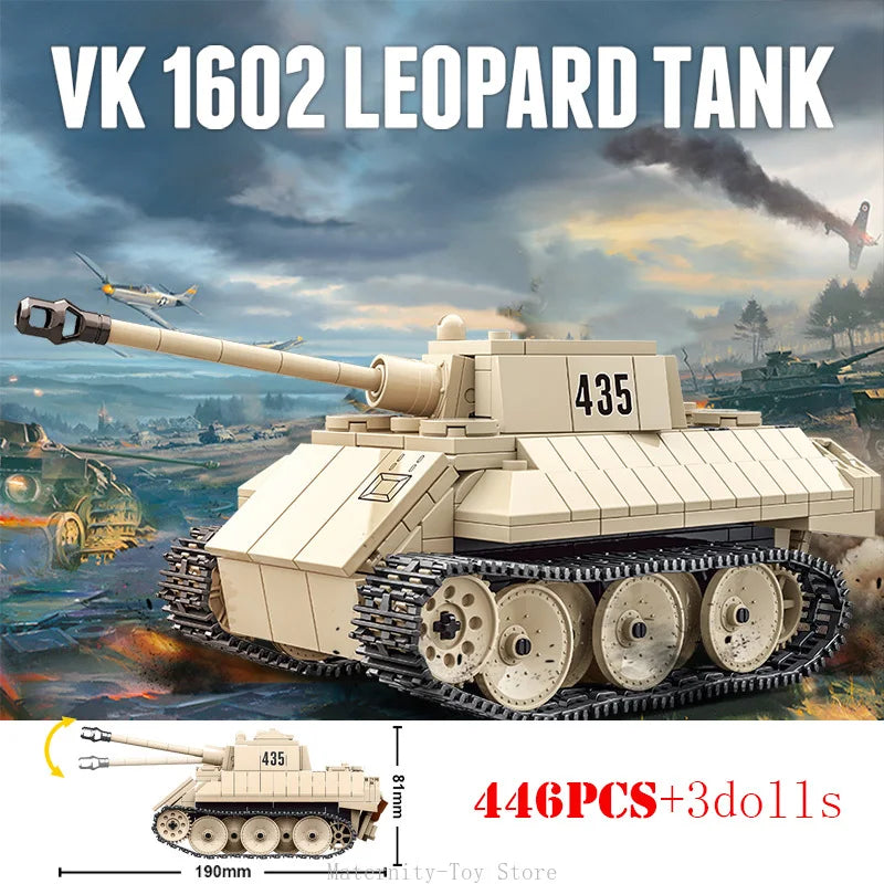 Ww2 Military Tanks Series Tiger  Leopard Heavy TANK BT-7 Light Tank Soldier Building Blocks Bricks Army s  Toys Gifts