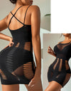 Black Underwear Dress Summer Transparent Pajama Erotic Costumes Long Sleeves Lingerie