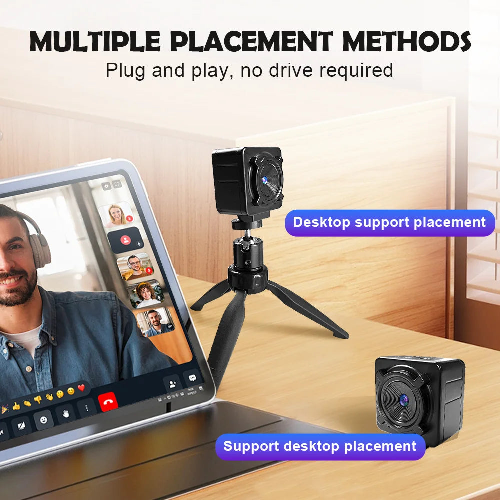 4K Webcam for PC with Autofocus Remote Control USB Camera for Live Streaming Video Calls with Tripod