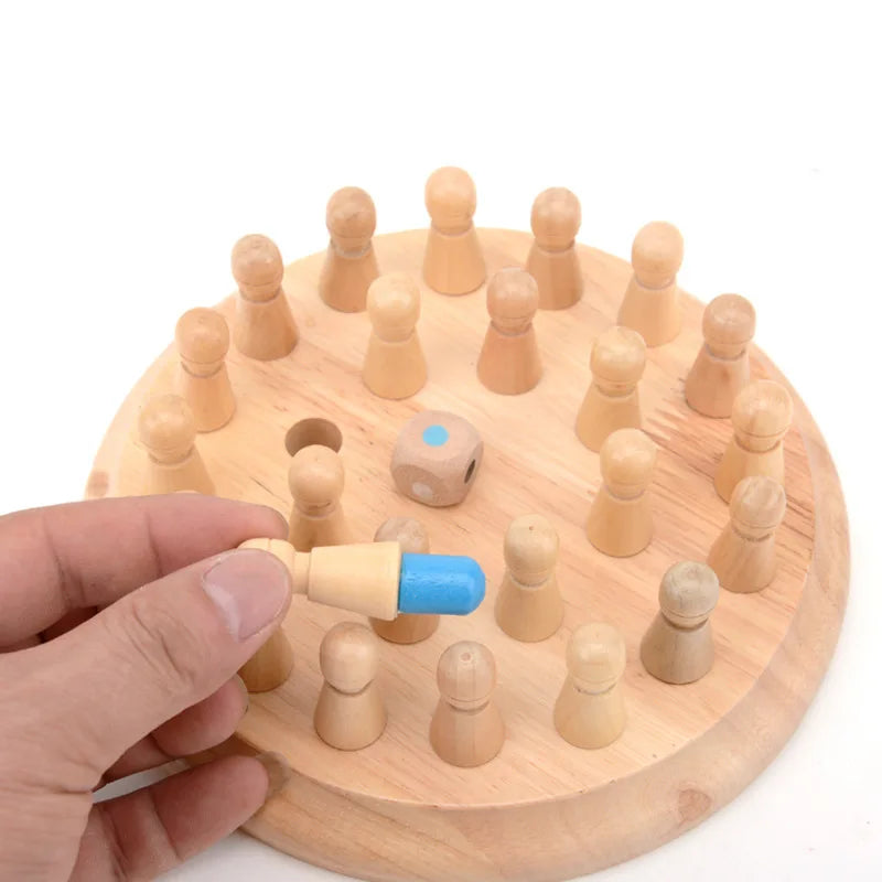 Children Kids Memory Match Stick Chess Wooden Chess Checkers Board Game Family Party Game Puzzle Baby Educational Toys