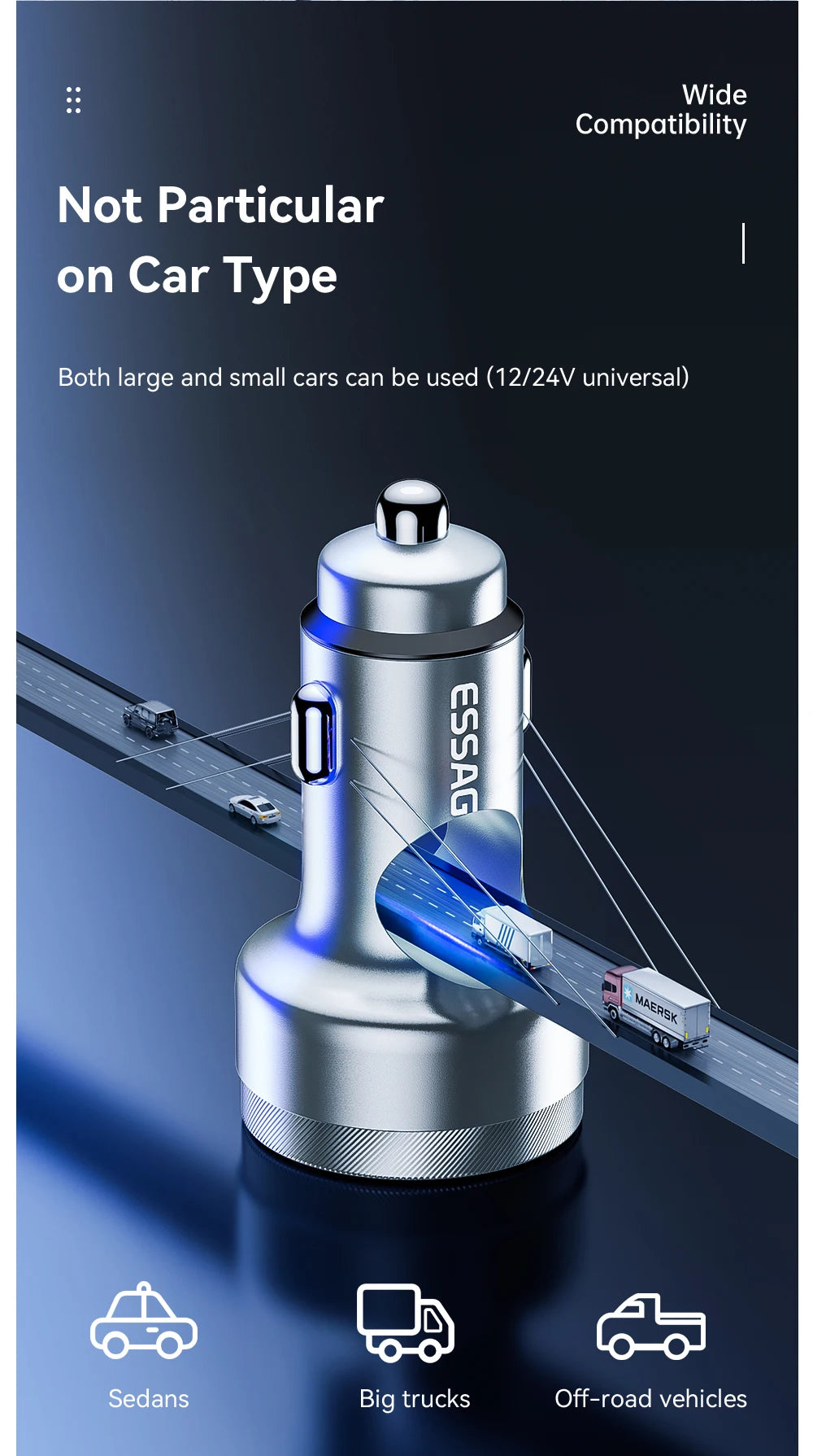 80W USB C Car Charger PD 3.0 QC 4.0 Fast Charging 3 Port Adapter with Digital Display