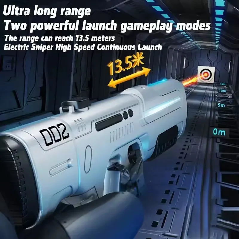 Pulse Continuous Firing Electric Water Gun Powerful Large Capacity Automatic Water Absorption Water Blaster