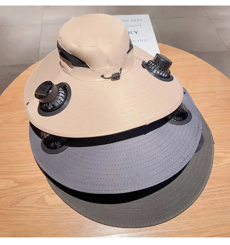 USB Cooling Fan Baseball Cap With Adjustable Fan