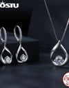 1CT Moissanite Waterdrop Necklace Earrings Lab Diamond 925 Sterling Silver Pendants