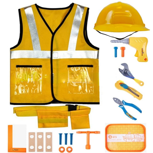 Little Engineer Vest Performance Costume Toy Set Maintenance Worker Costume Construction Worker Costume