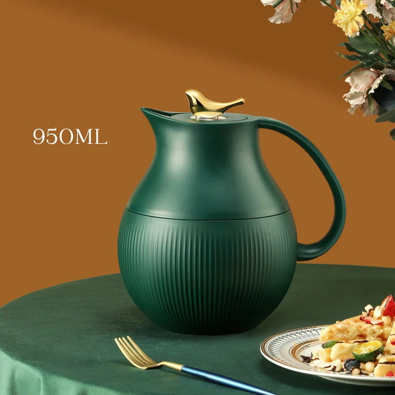 950ml Retro Insulated Flask Kettle Vacuum Thermal Water Coffee Carafe Household Portable Tea Pot Hot Water Bottle
