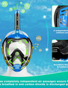 Full Face Snorkel Mask with Latest Dry Top Breathing System Detachable Camera Mount for Adults Panoramic View Anti-Leak Anti-Fog