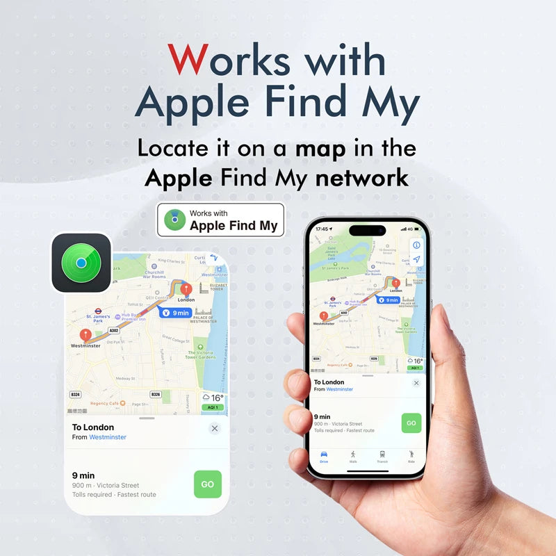 MiTag Smart Anti Lost Tracker For Apple Find My Bluetooth Global Position Systm Locator Ideal MFi Certified For Suitcases Wallet Travel Daily Use