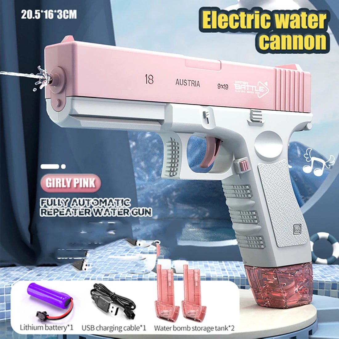 Electric Water Spray Toys Bursts High-pressure Strong Charging Energy Water Automatic Toy