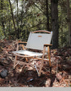 Outdoor Chair Camping Folding Portable Backrest Chair Camping Leisure Faux Wood Armrest Fishing Garden Chair