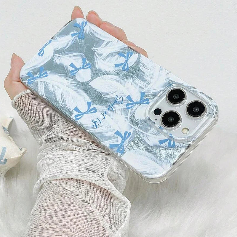 Case for iPhone 17 16 Butterfly Bow Print Phone Cases for iPhone 17 Air 15 14 16E Cover