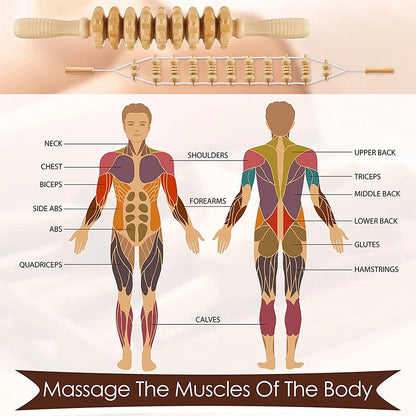 2Pcs/Set Wood Therapy Tools, Maderoterapia Colombiana Anti Cellulite Massager Lymphatic Drainage Massager for Muscle Pain Relief