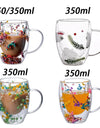 1/2/4PCS Double Wall Clear Glass Coffee Mugs Double Insulated Glass Cup For Hot Cold Beverages Cappuccino Espresso Cup