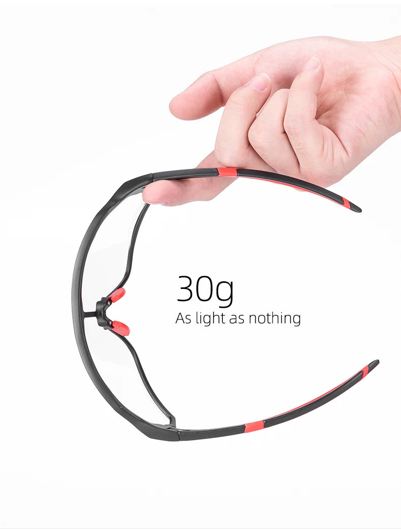 Photochromic Bicycle Glasses UV400 Goggle Large Frame Men Women Sports Bike Eyewear Sungless Adjustable Cycling Glasses