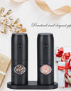 Electric Salt and Pepper Grinder Set with Charging Base and LED Light Adjustable Coarseness Automatic Spice Herb Mill