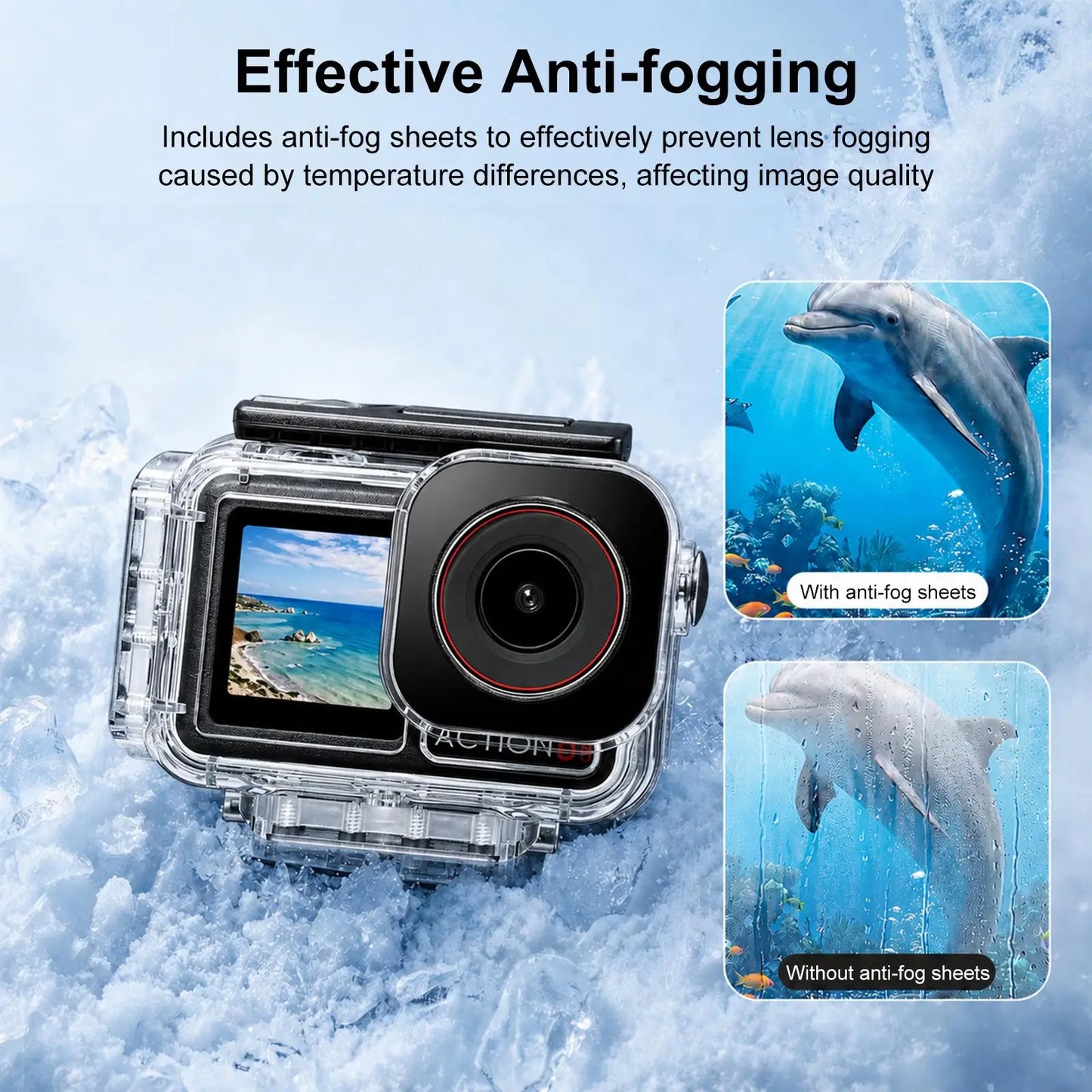 60 Metre Magnetic Waterproof Diving Case for DJI Osmo Action 3 4 5 Pro and 6