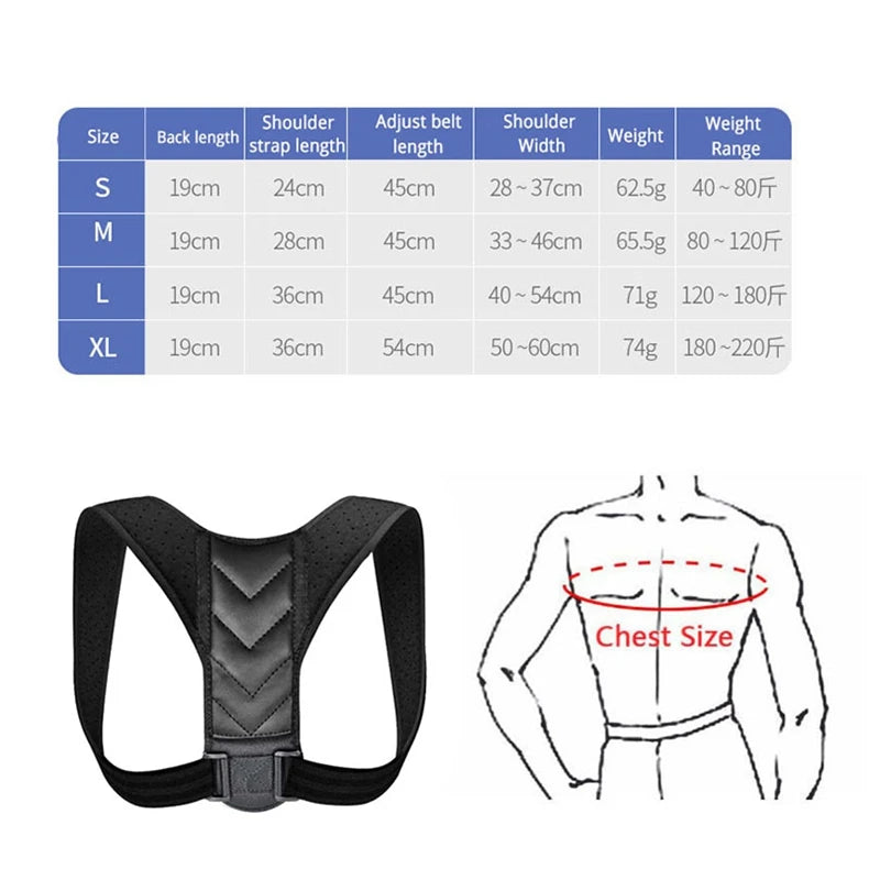 Adjustable Back Shoulder Posture Corrector Belt Clavicle Spine Support Brace Reshape Body Health Fixer Tape corrector de postura