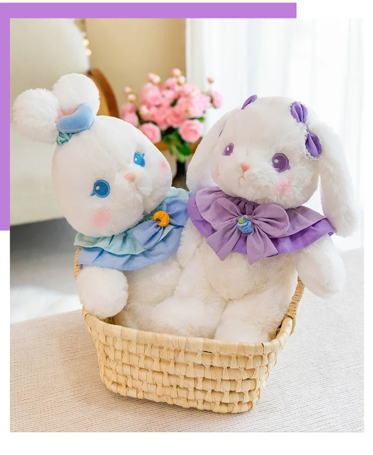 Kawaii Plush Toy Stuffed Doll Cute Rabbit Bear Couple Loli Bunny Pillow Soft Baby Bunny Doll for Kids Birthday Xmas Gift