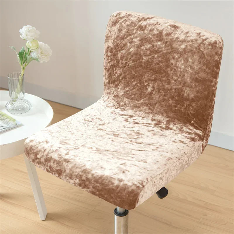 1PC Shiny Velvet Short Bar Chair Covers Stretch Back Bar Stool Covers Small Size Dining Barstool Slipcovers Party Banquet Decor