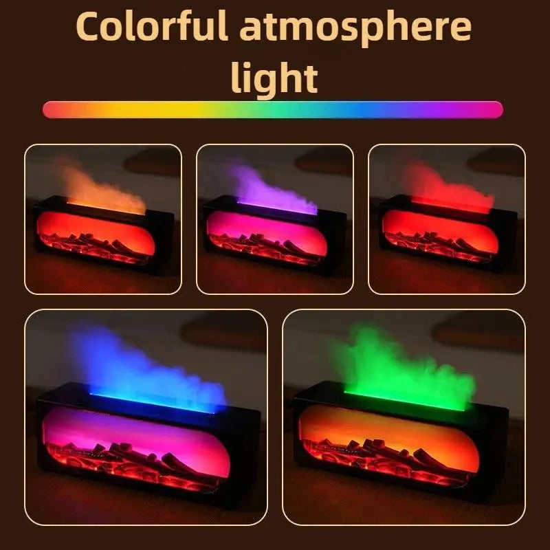 Simulated fireplace charcoal fire humidifier with Bluetooth stereo multifunctional aromatherapy silent fog air humidifier home