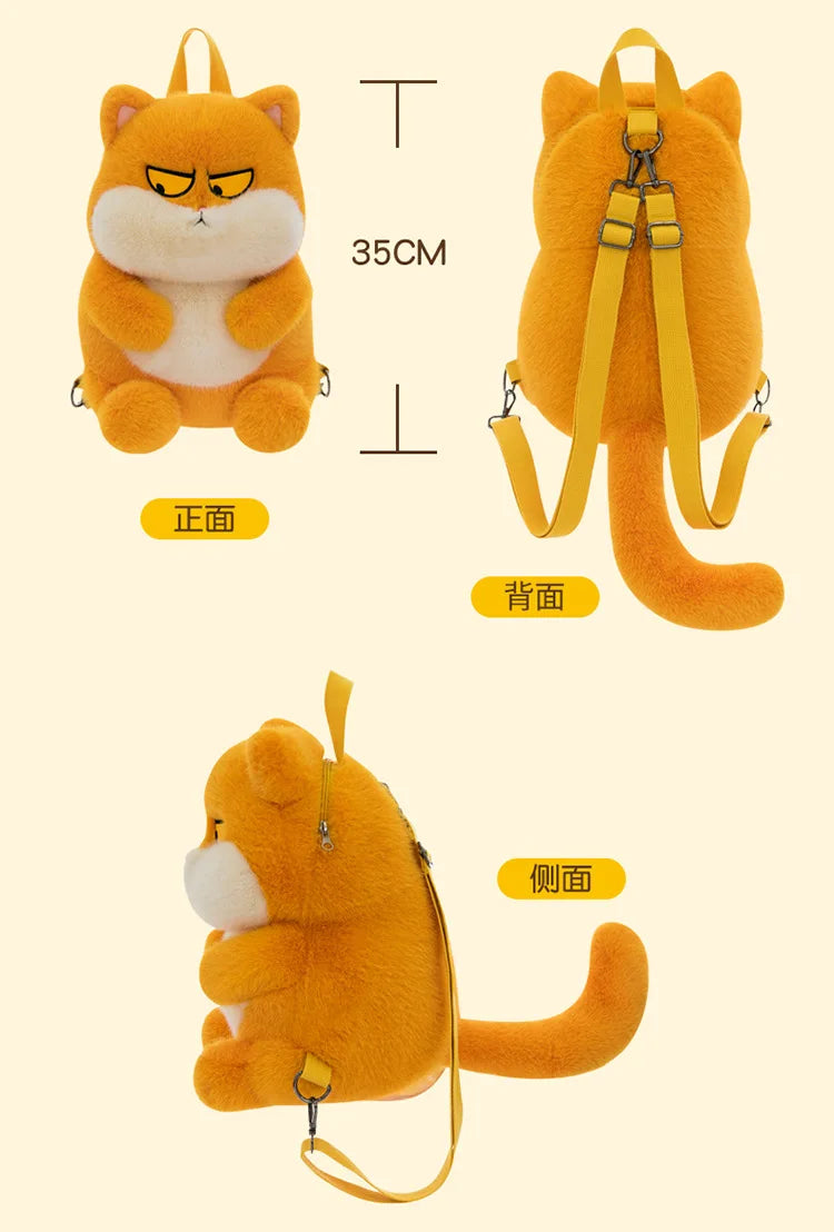 Kawaii Plush Stuffed Cat Doll Backpack Cute Kids Birthday Xmas Gift 2025 New Arrival Plush Toy for Children Girls Soft Cuddly