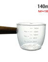 50/75/100/140ml Wood Handle Glass Espresso Measuring Cup Single Mouth Milk Jug Coffee Supplies Clear Kitchen Measure Mug
