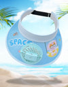 Sun Visor Hat with Fan Adjustable Elastic Buckle Large Brim Breathable USB Powered Beach Hat for Kids Portable Cooling Fan Hat