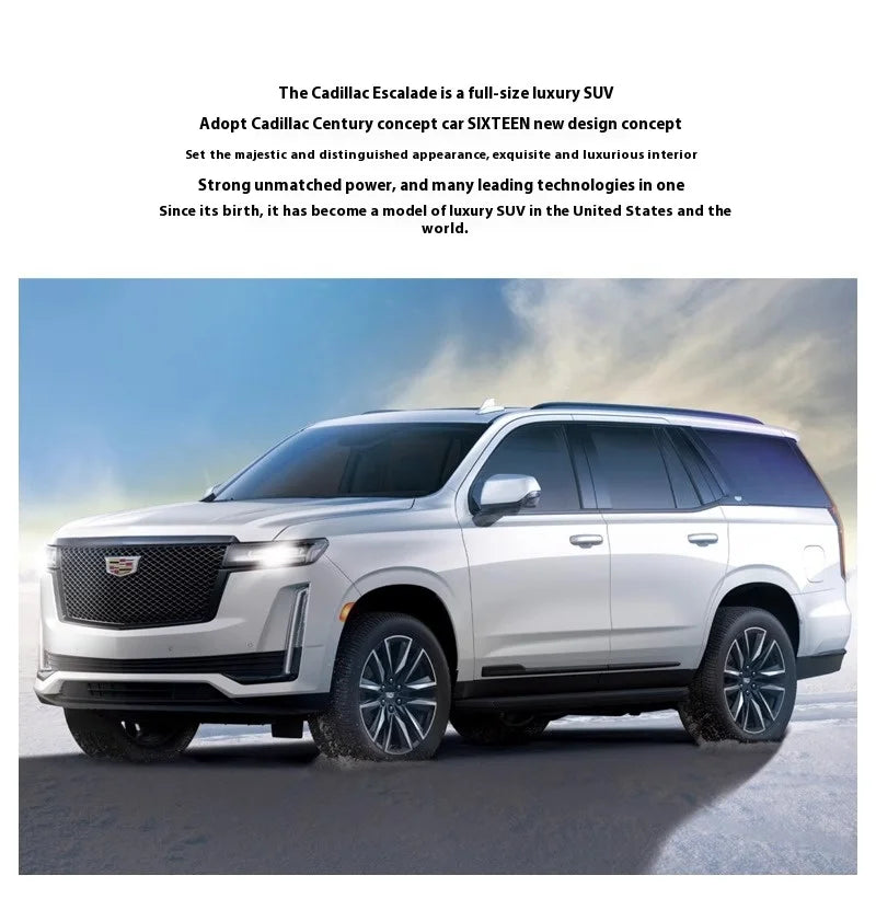 Diecast 1:32 Cadillac Escalade SUV Alloy Model Sound And Light Pull Back Toy Accessories For The Car Birthday Present For Boys