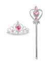Kids Rhinestone Tiara Crown and Magic Wand with Glitter Crystal Head Hoop Jewelry Hair Accessories for Girls Teens Birthday Gift