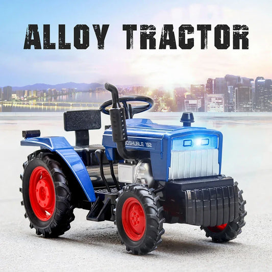1/32 Scale farm Tractor Alloy Toy Model Car Diecast with Light Music Rubber Tires Tractors Vehicles