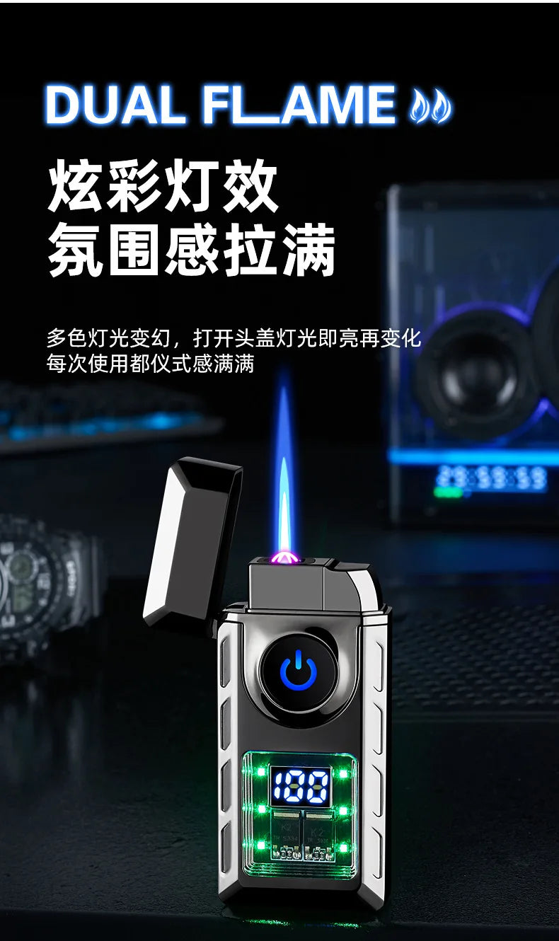 Gas Electronic Dual-Use Lighter, Intelligent Digital Display Machine Core, High-Grade Metal Lighter, Cigarette Accessories, New