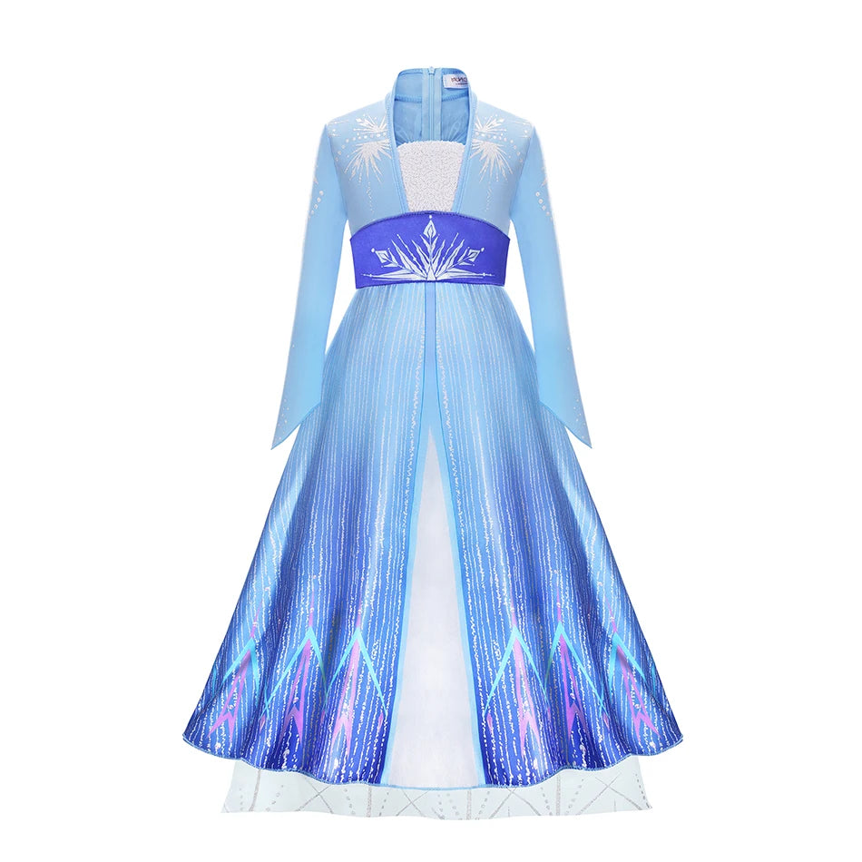 Disney Frozen Girls Dress Elsa 2  Children Christmas Party Princess Costume Kids Snow Queen Performance Elegant Dress Vestidos