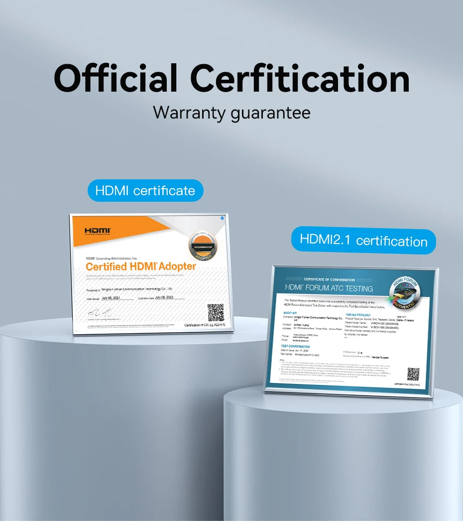 HDMI 2.1 Cable 8K/60Hz 4K/120Hz 48Gbps HDMI Digital Cables Splitter for Xiaomi TV Box HDR10+ PS5 Switch Cable HDMI 2.1