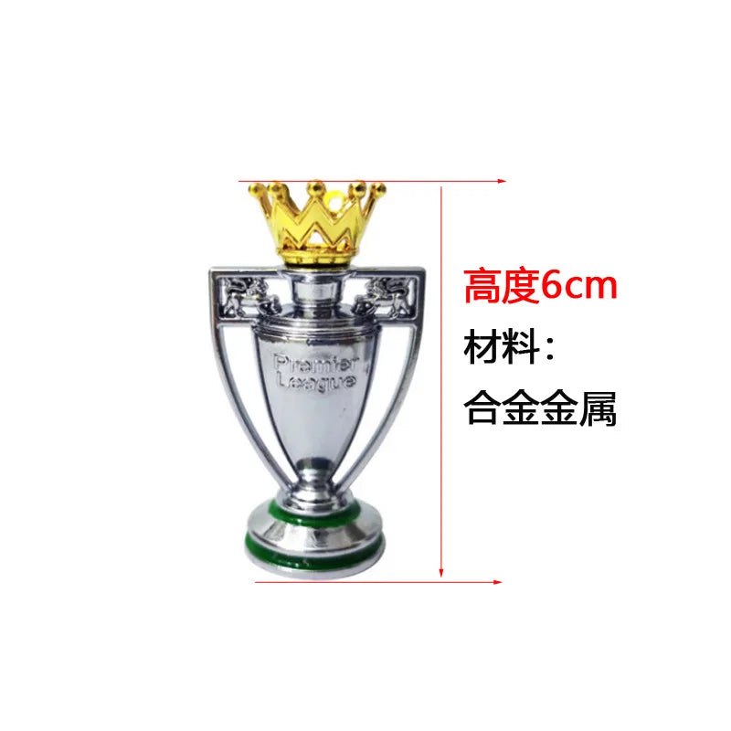 Football Trophy Metal Keychain Soccer Fan Collectible Pendant Gift