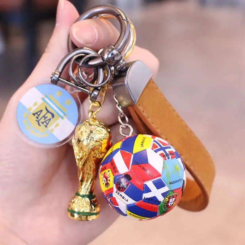 2026 Football Trophy Car Keychain Soccer Fan Bag Charm Souvenir