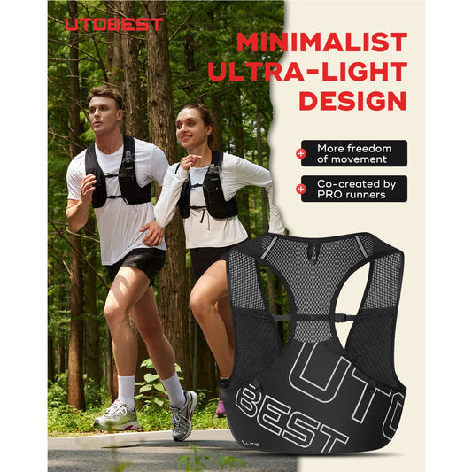 Trail Running Vest Ultra Lightweight Hydration Pack Breathable Functional Pack for Marathon Cycling Hiking