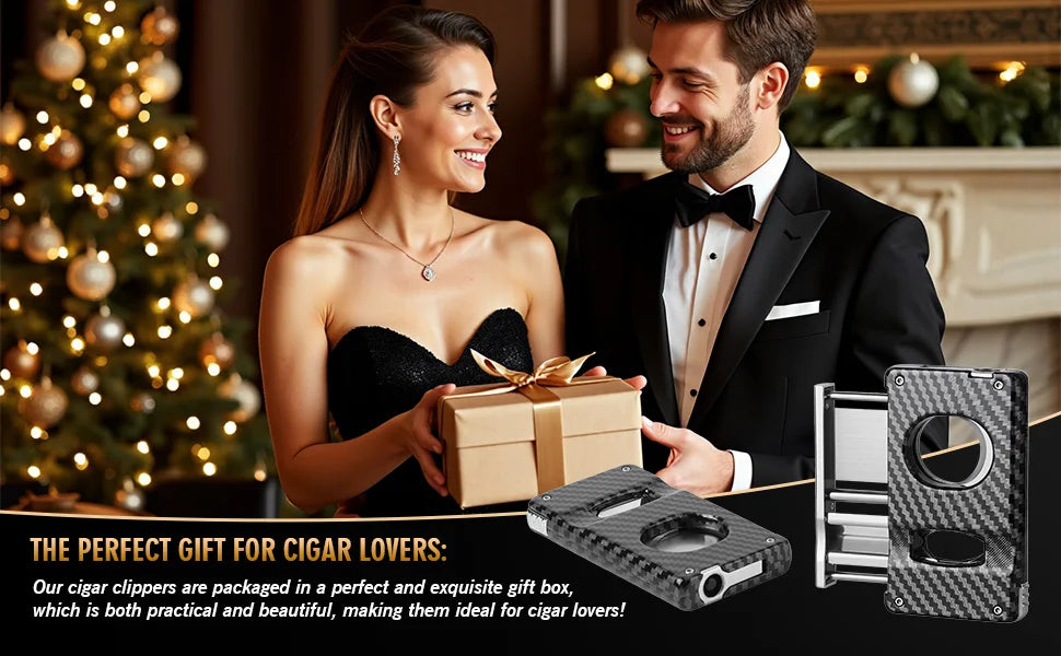 Cigar Cutter,5 in 1 Cigar Cutter Set,Built-in Cigar V Cutter, Flat Cutter, Cigar Punch, Cigar Draw Enhancer and Cigar Holder