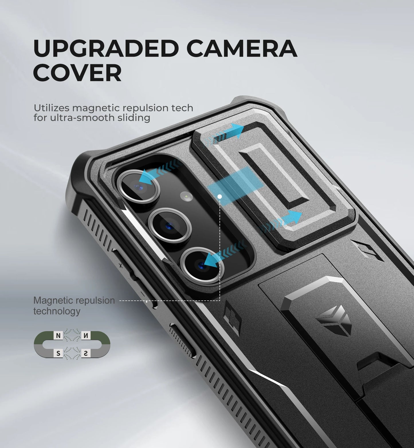 For Samsung Galaxy S24 FE Case with Built-inSlide Camera Cover Full Body Heavy-Duty Rugged Case holder Built-in Screen Protector