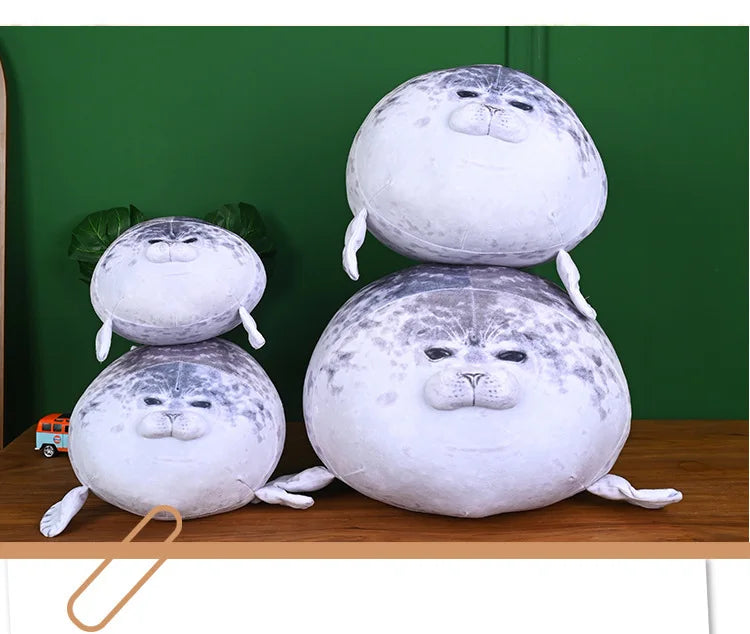 70cm Kawaii Seal Stuffed Animal Seal Plush Toy Soft Cuddly Baby Seal Doll Kids Birthday Gift Plushie Stuffed Animal Pillow