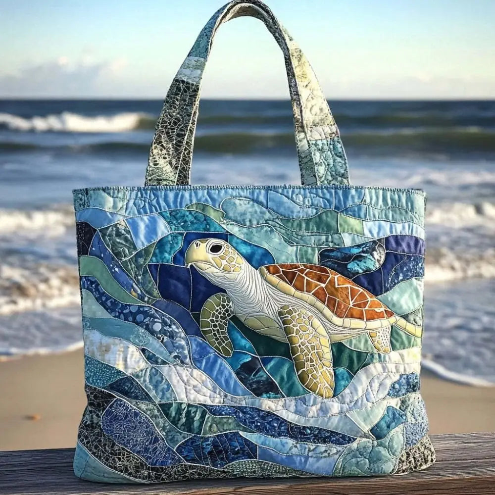 Vintage Quilted Canvas Tote Bag Large Capacity 3D Printed Shoulder Handbag