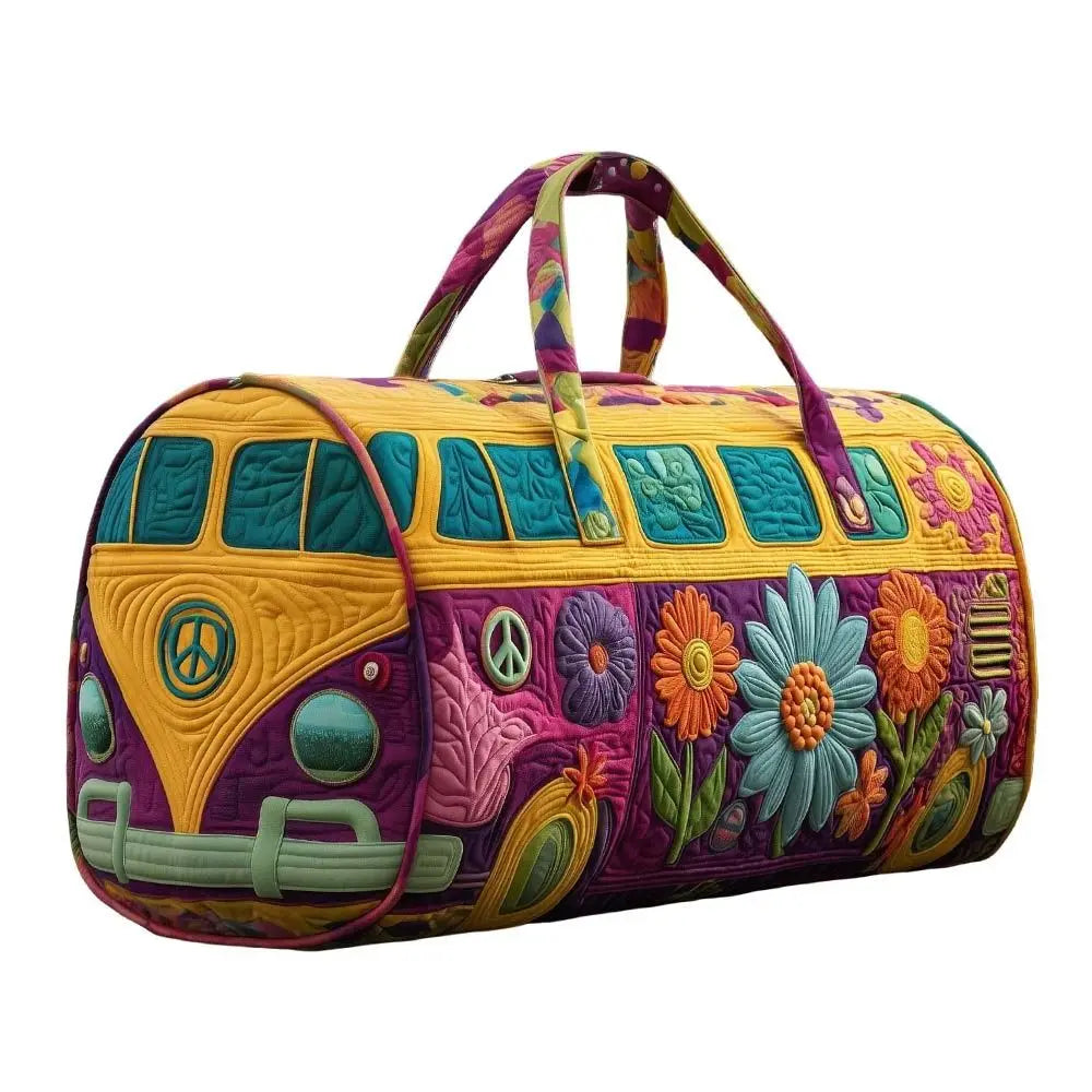 3D Printed Quilted Travel Duffle Bag Large Capacity Overnight Tote